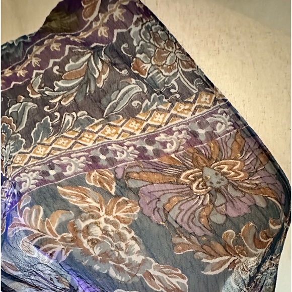 Silk Scarf with Hand Painted Gold - Picture 6 of 12